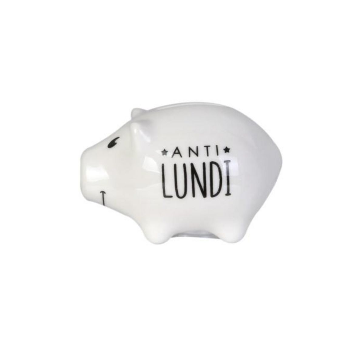 Paris Prix Lot de 6 Tirelires  Cochon Semainier  7cm Noir & Blanc