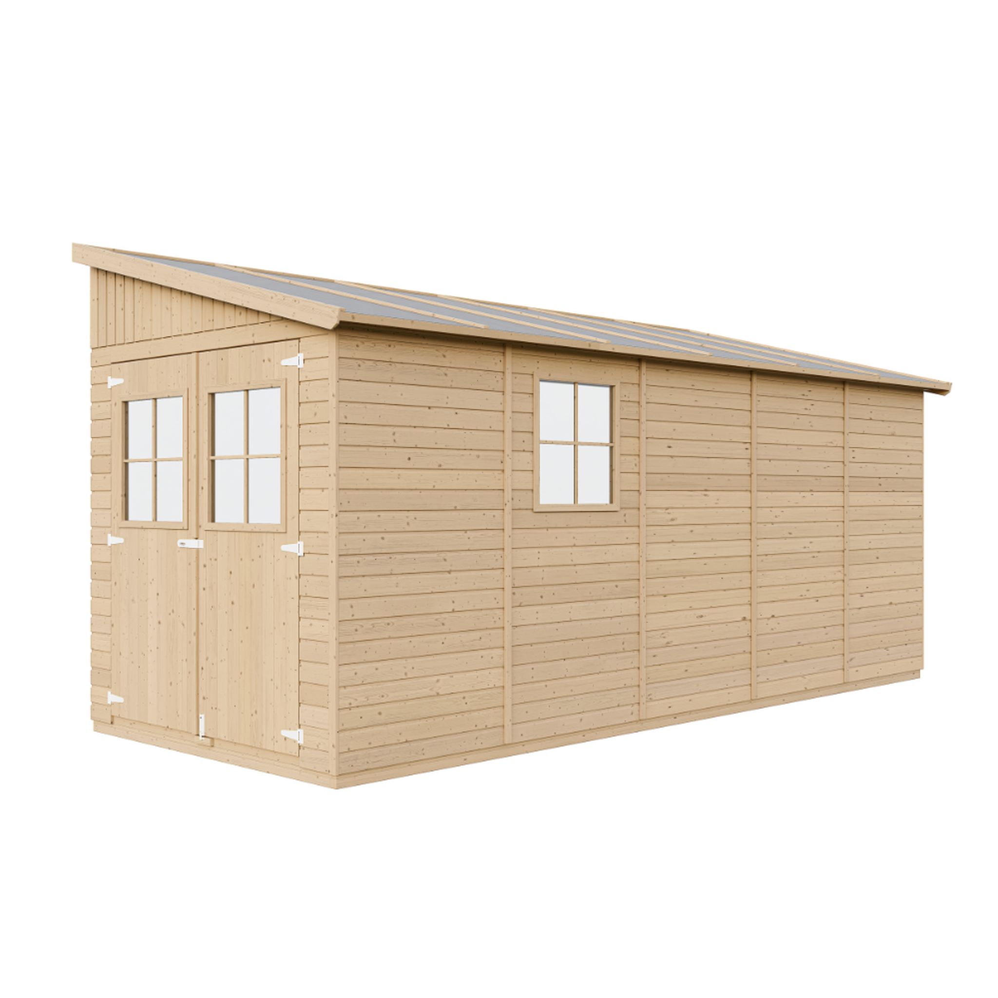 Voir la diapositive 2 : TIMBELA Abri de Jardin en Bois sans paroi latérale - 10 m2 M341