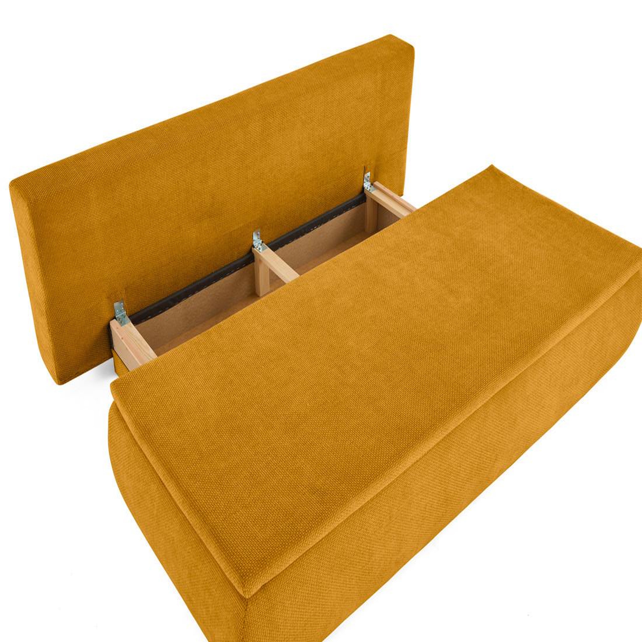 Voir la diapositive 3 : BEST MOBILIER Kurt - canapé 3 places convertible avec coffre en velours texturé
