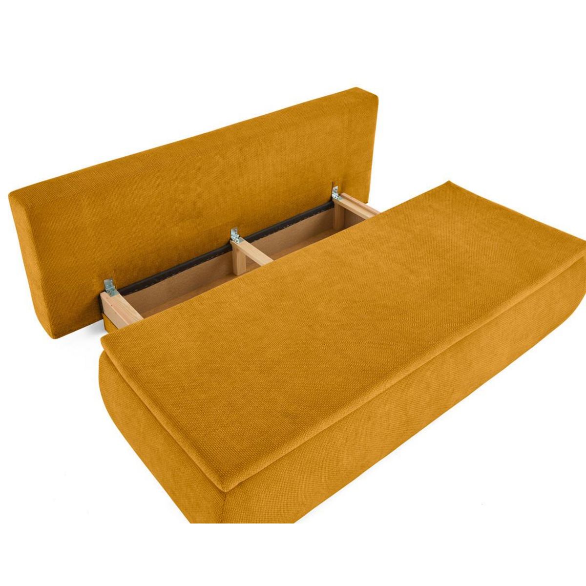 BEST MOBILIER Kurt - canapé 3 places convertible avec coffre en velours texturé