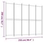 Voir la diapositive 6 : VIDAXL Cloison de separation 5 panneaux Marron 250x200 cm Tissu