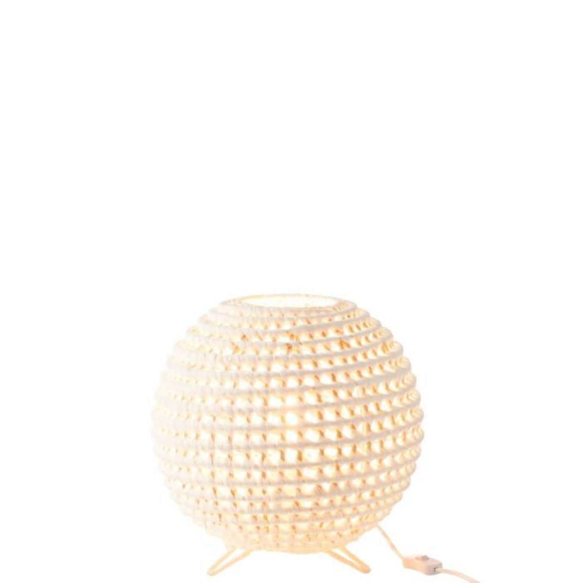 Paris Prix Lampe à Poser en Métal  Torsade  42cm Blanc