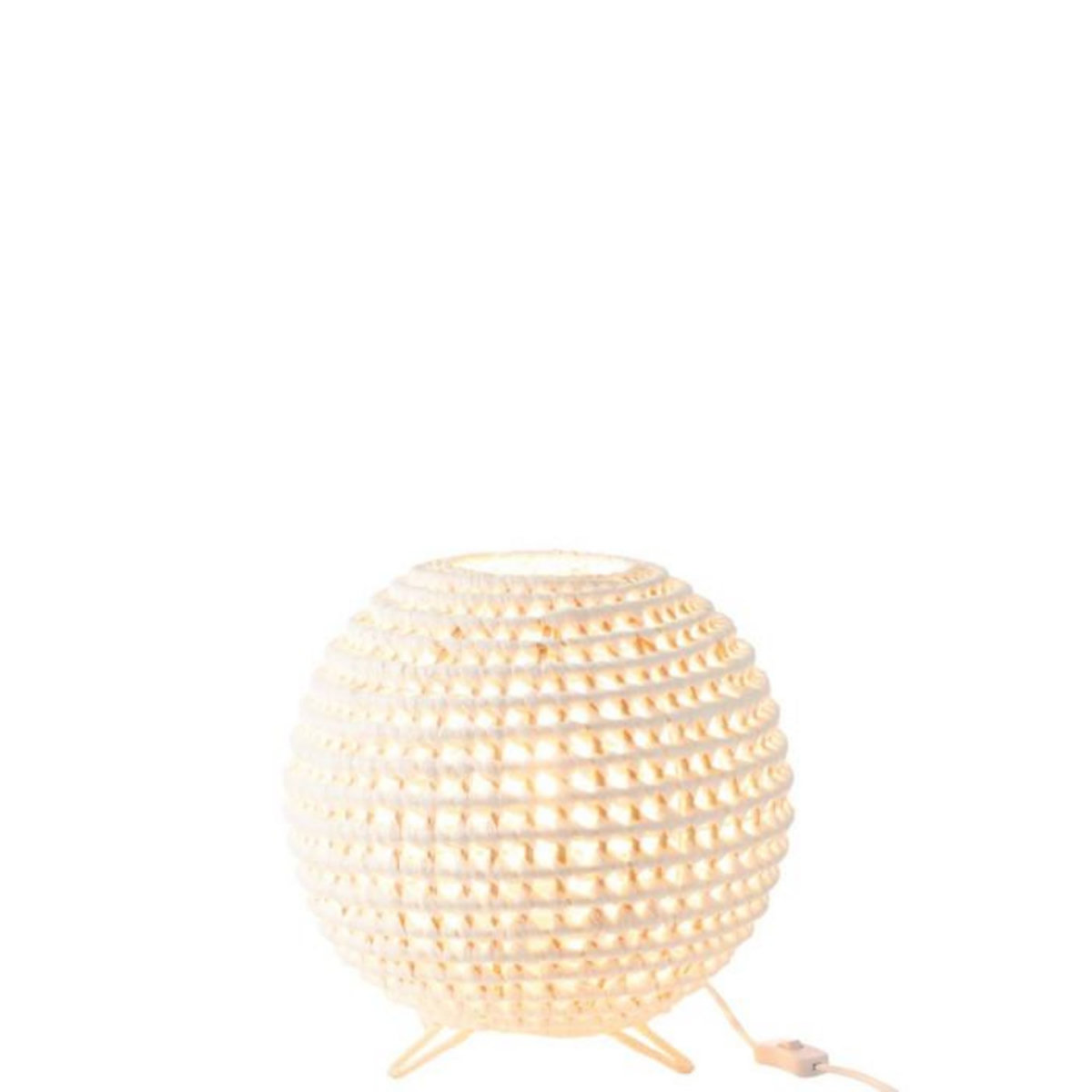 Paris Prix Lampe à Poser en Métal  Torsade  42cm Blanc