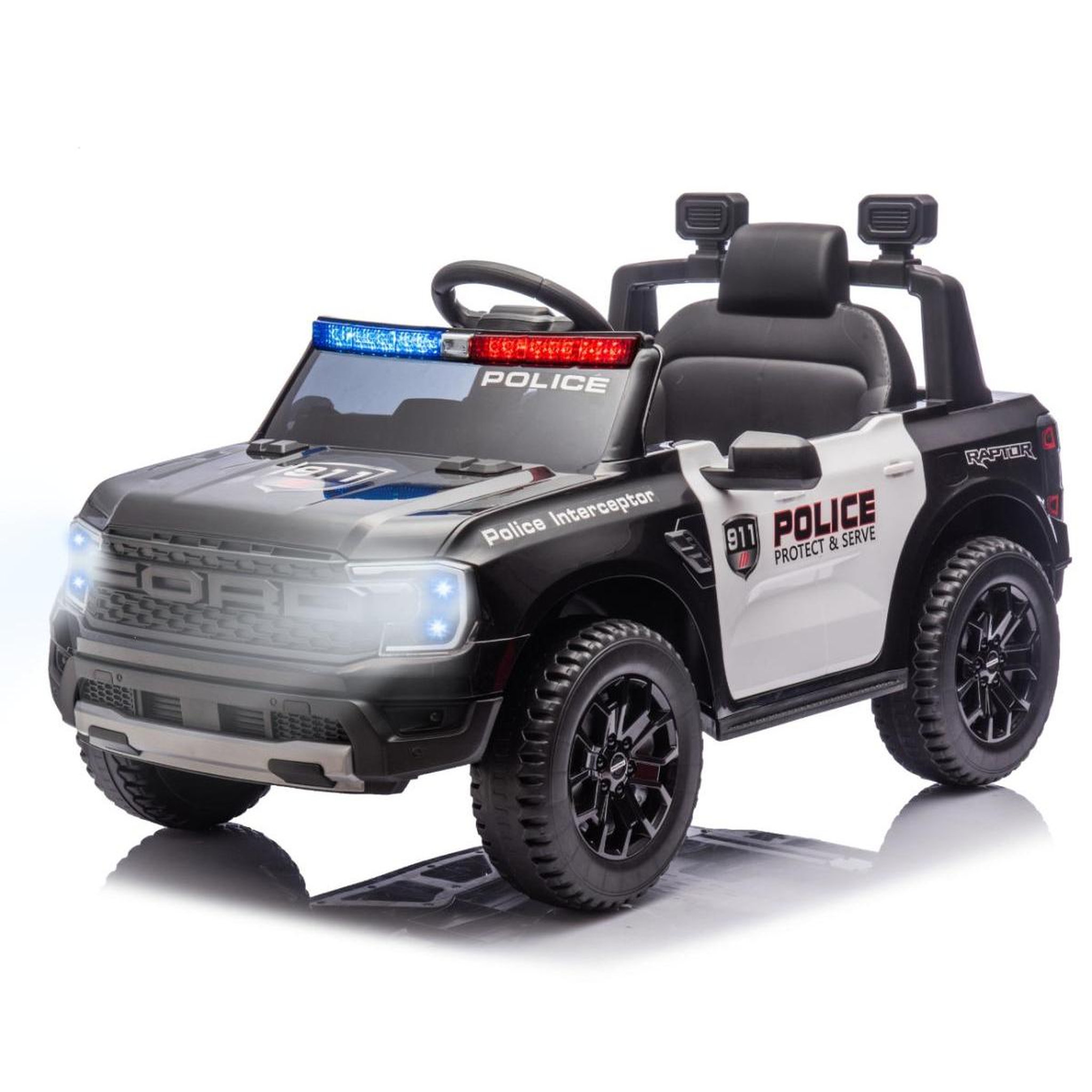 MILLY MALLY Voiture électrique Ford Ranger Police Noire