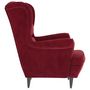 Voir la diapositive 4 : VIDAXL Fauteuil rouge bordeaux velours