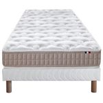 IDLITERIE Ensemble matelas 100% latex 3 zones PURE avec sommier - confort français. Coloris disponibles : Blanc, Gris, Bleu, Noir, Vert