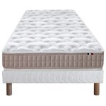 IDLITERIE Ensemble matelas 100% latex 3 zones PURE avec sommier - confort français. Coloris disponibles : Bleu, Vert, Blanc, Gris, Noir