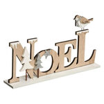 ATMOSPHERA Mot Noël à Poser  Marron Glacé  22cm Beige & Blanc