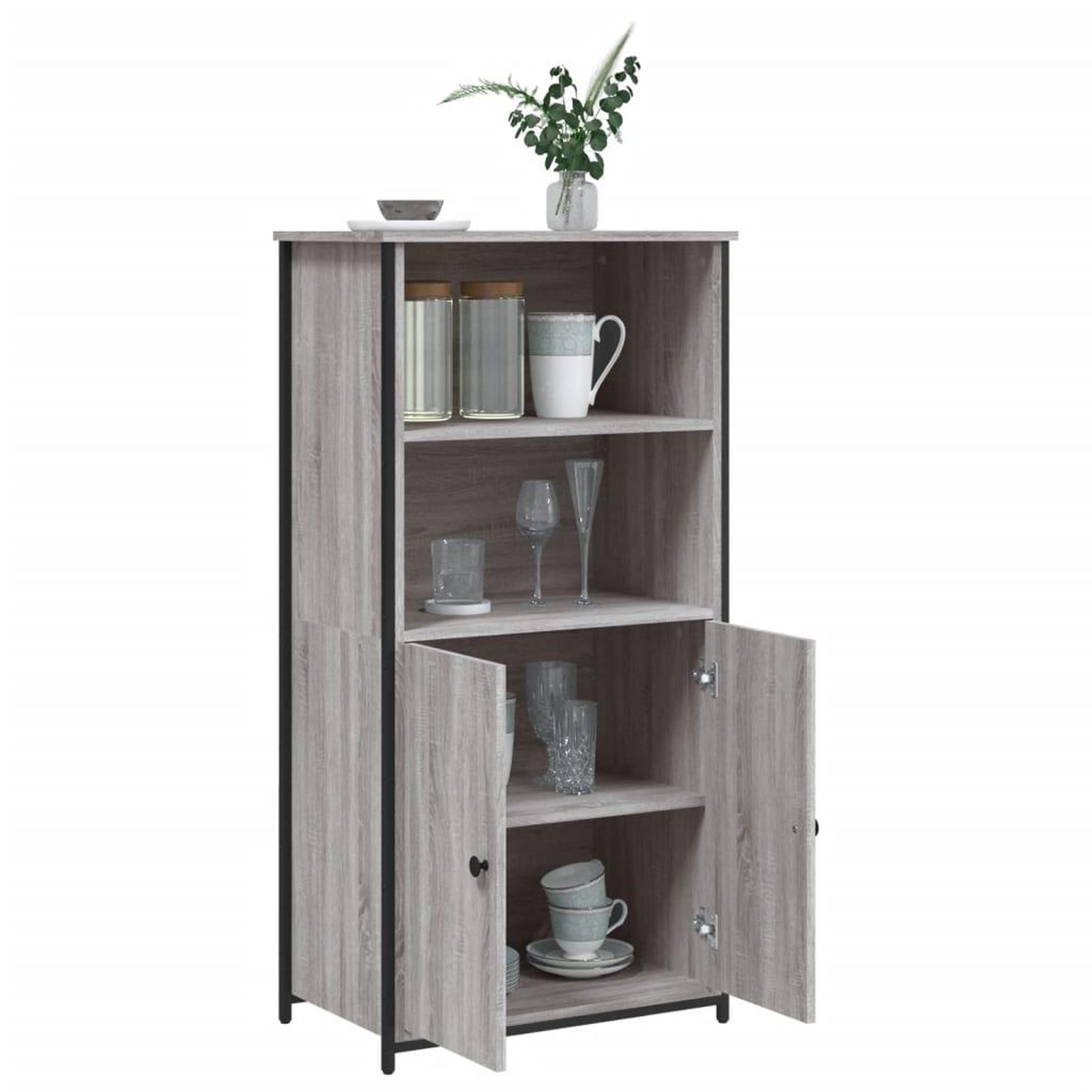 Voir la diapositive 4 : VIDAXL Buffet haut sonoma gris 62x36x121,5 cm bois d'ingenierie