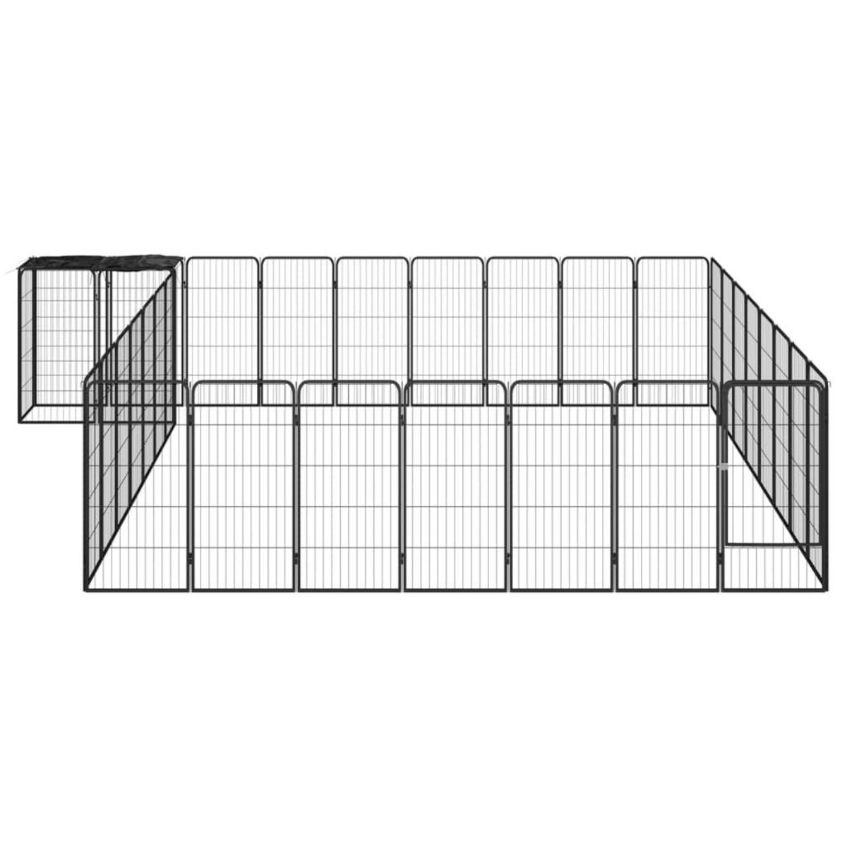 VIDAXL Parc pour chien 34panneaux Noir 50x100cm Acier enduit de poudre