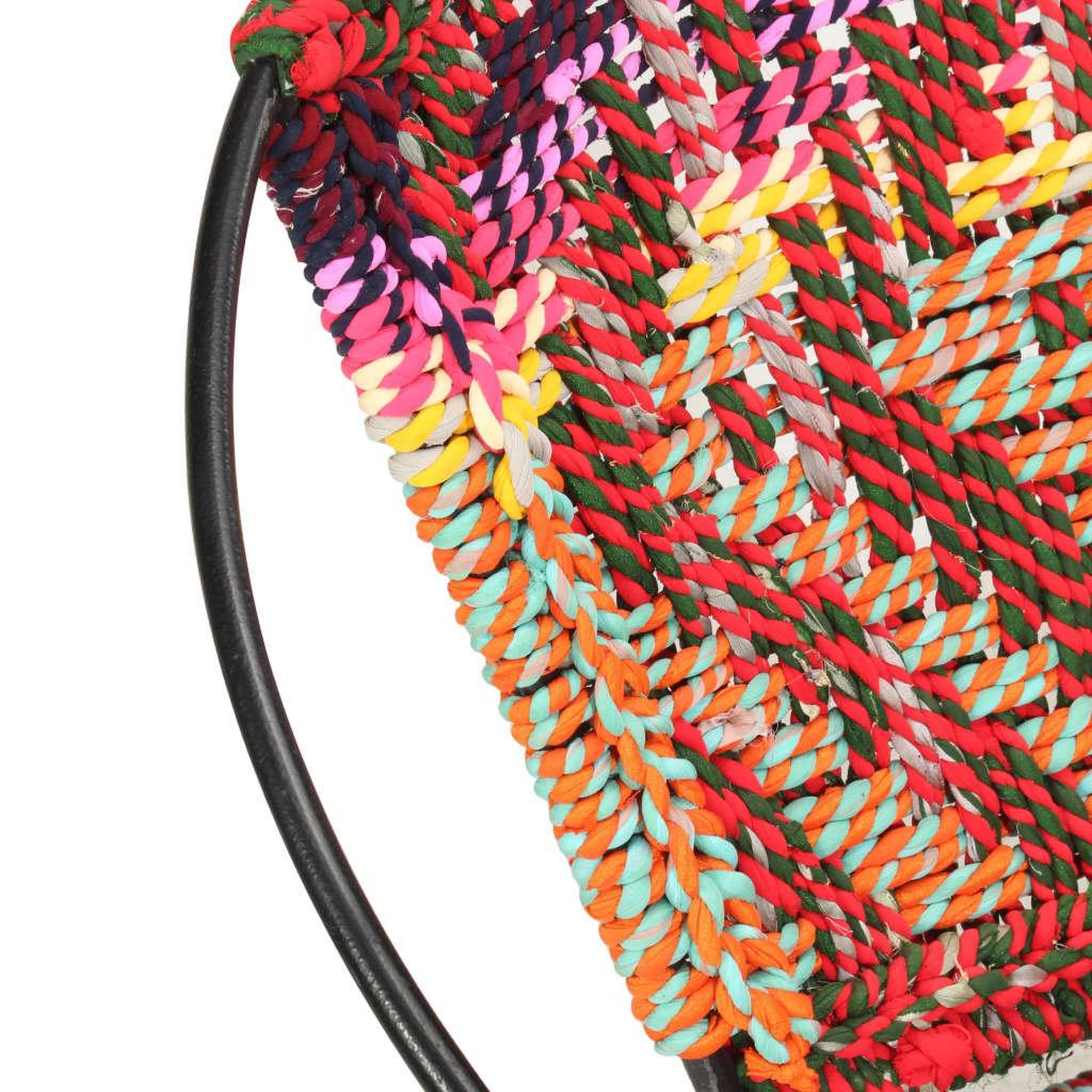 Voir la diapositive 5 : VIDAXL Chaise ronde Chindi Multicolore Tissu