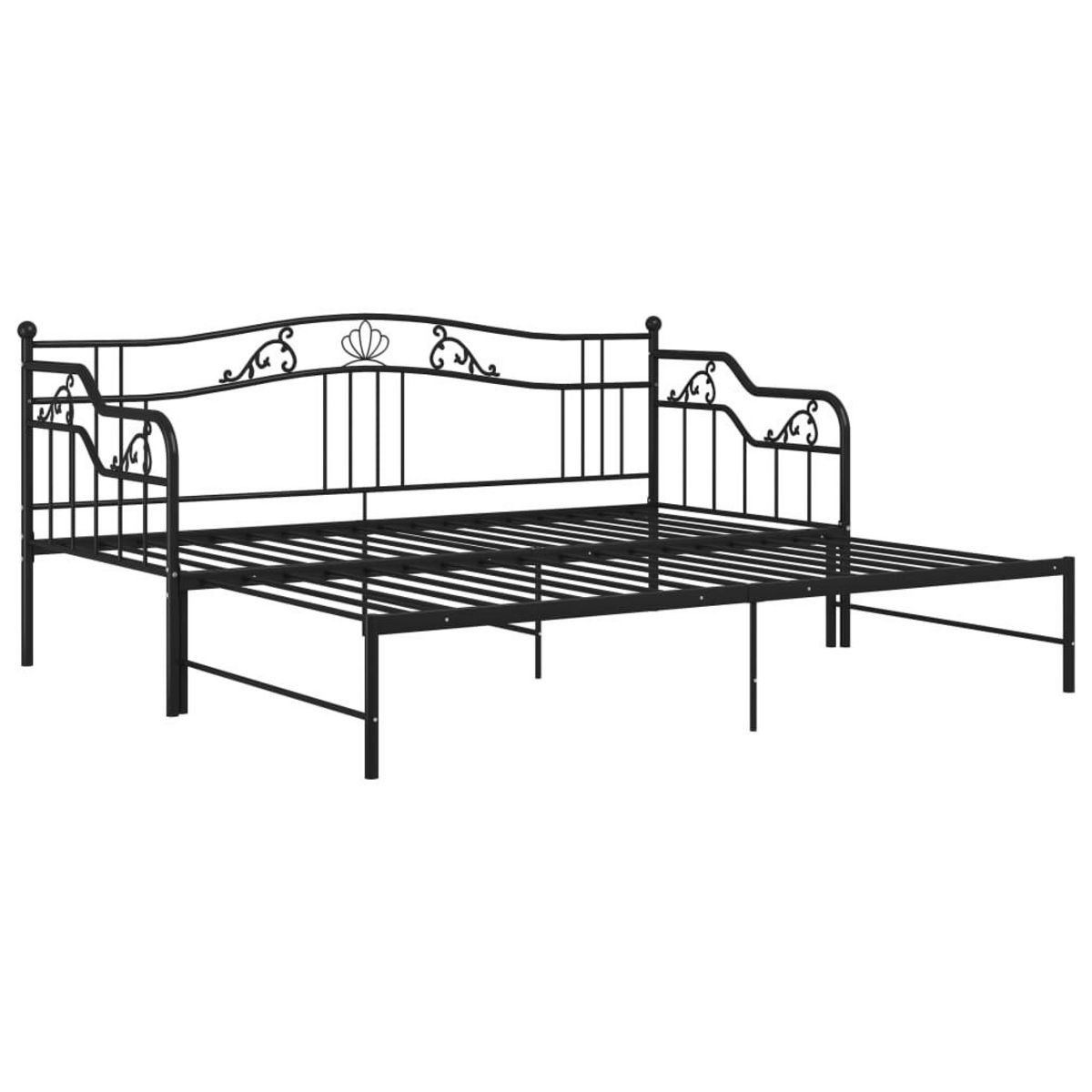 VIDAXL Cadre de canape-lit extensible sans matelas Noir Metal 90x200cm