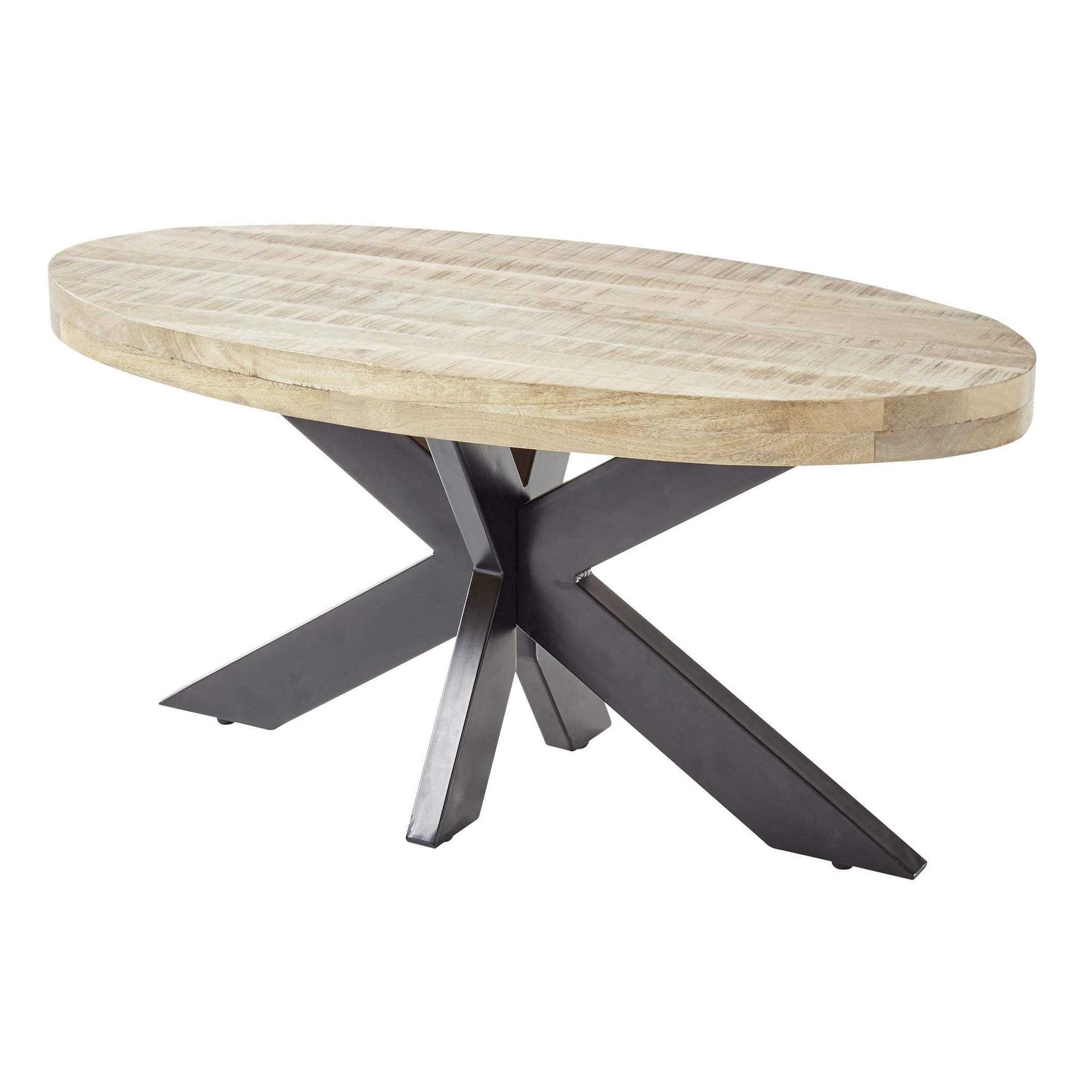 Voir la diapositive 3 : BEST MOBILIER Manzanilla - table basse - bois massif et noir - 120 cm