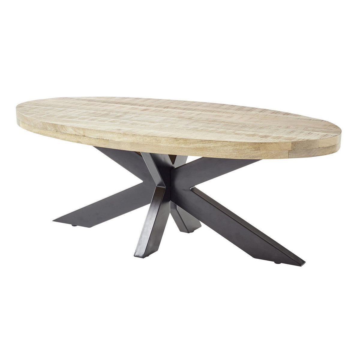 LISA DESIGN Manzanilla - table basse - bois massif et noir - 120 cm