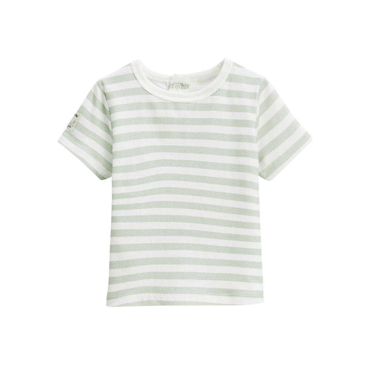Petit Béguin Ensemble salopette bébé en éponge et t-shirt Crocro rigolo
