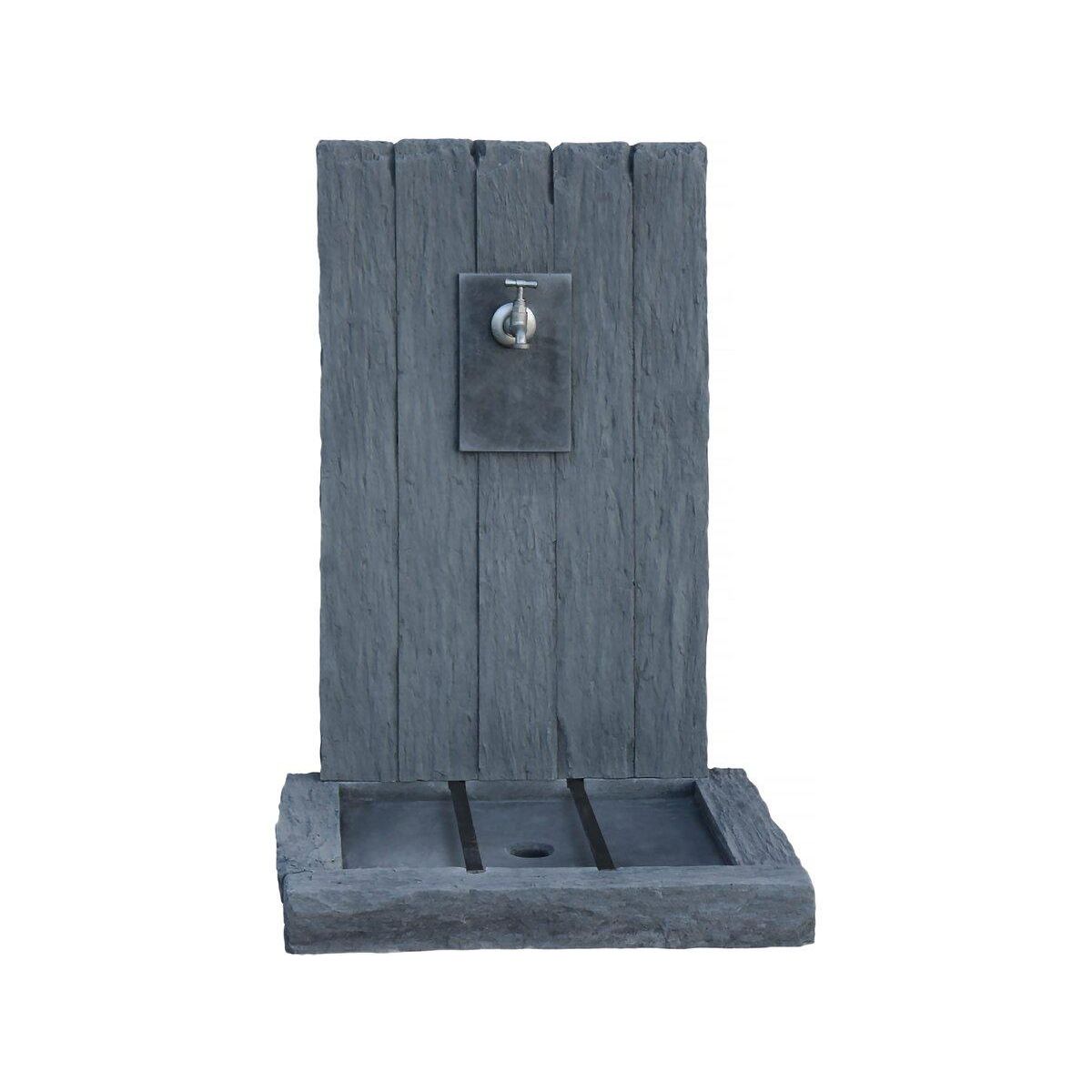 Habitat et Jardin Fontaine  ARDOISE  - en pierre reconstituée - 59 x 44 x 87 cm - Gris