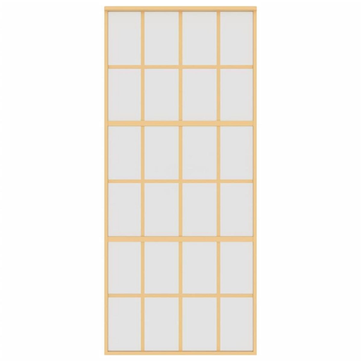 VIDAXL Porte coulissante dore 90x205 cm verre ESG depoli et aluminium