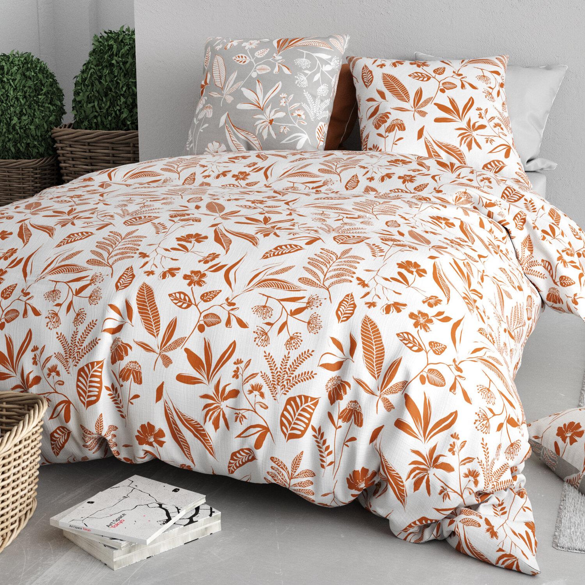 Voir la diapositive 2 : ATELIER DU COTON Parure housse de couette 100% coton 57fils kaylie