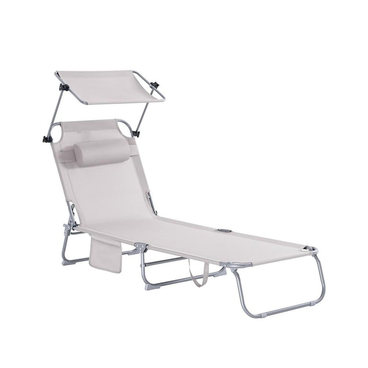 SOBUY SoBuy - Chaise Longue Réglable Pare-Soleil - Fonctionnel - OGS48