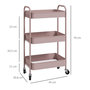 Voir la diapositive 3 : HOMCOM Desserte de cuisine style néo-rétro - 3 étagères - acier