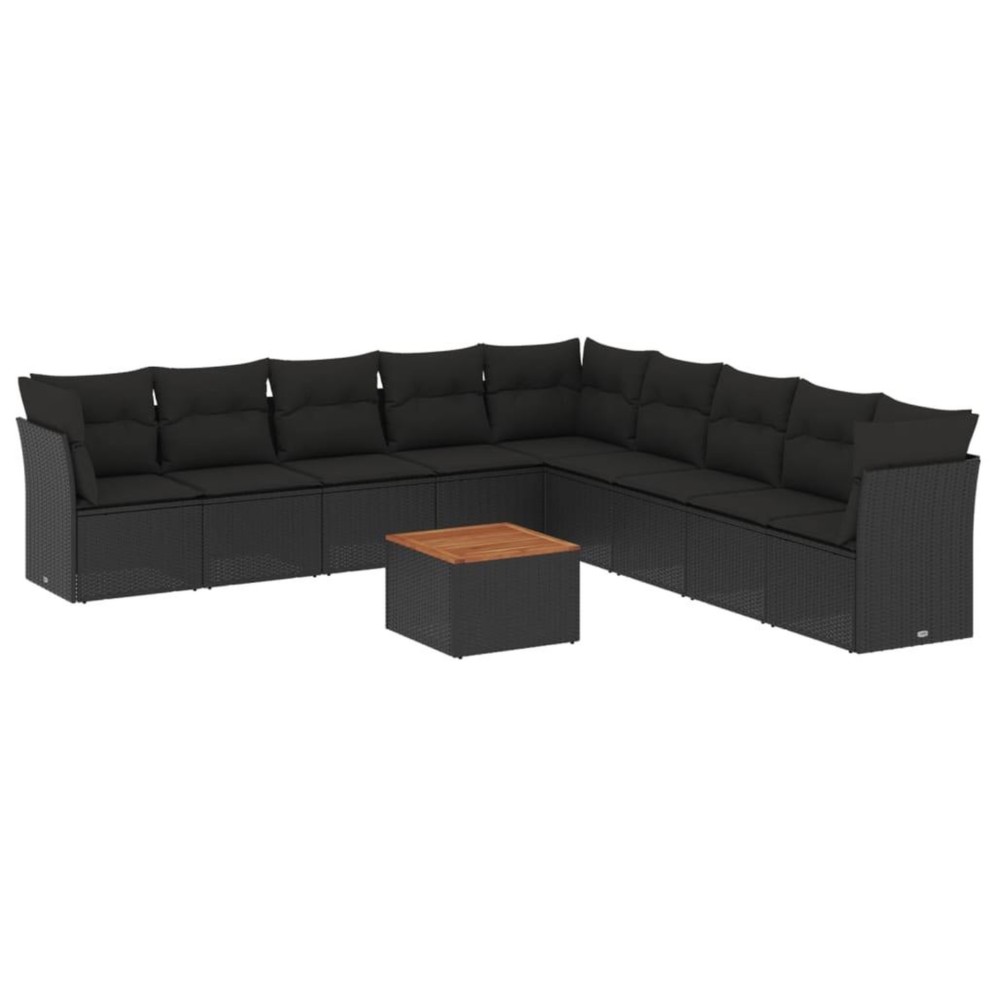 Voir la diapositive 2 : VIDAXL Salon de jardin 10 pcs avec coussins noir resine tressee