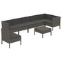 Voir la diapositive 2 : VIDAXL Salon de jardin 8 pcs avec coussins resine tressee gris