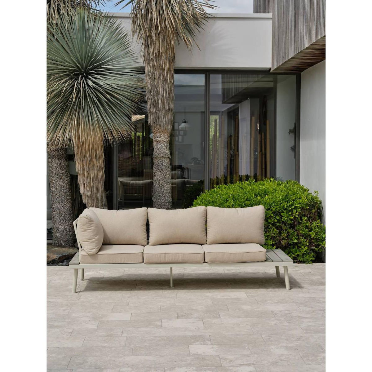 Paris Prix Salon de Jardin d'Angle 6 Places  Osaka  225cm Blanc