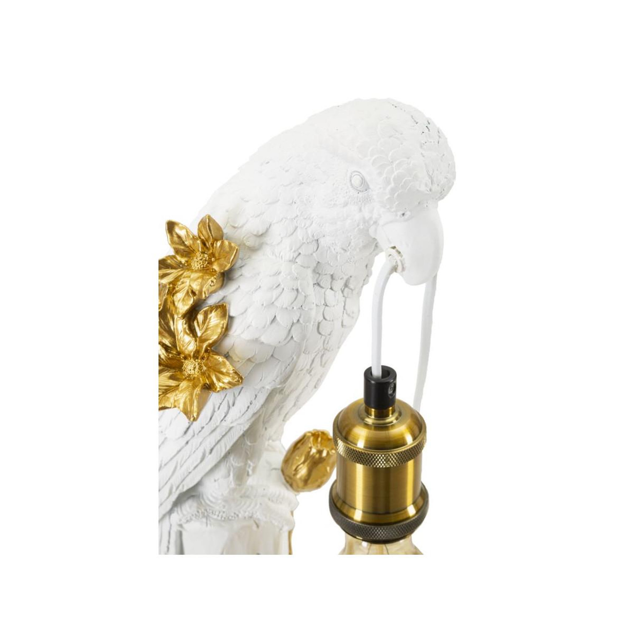Voir la diapositive 3 : Paris Prix Lampe à poser en résine  perroquet  50cm blanc