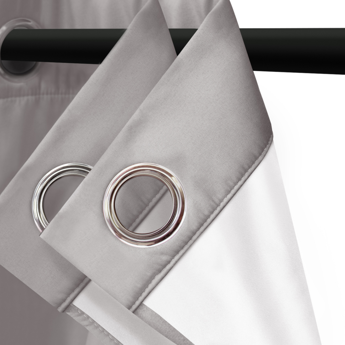 ID MARKET Lot de 2 rideaux thermiques gris clair 135X240 CM