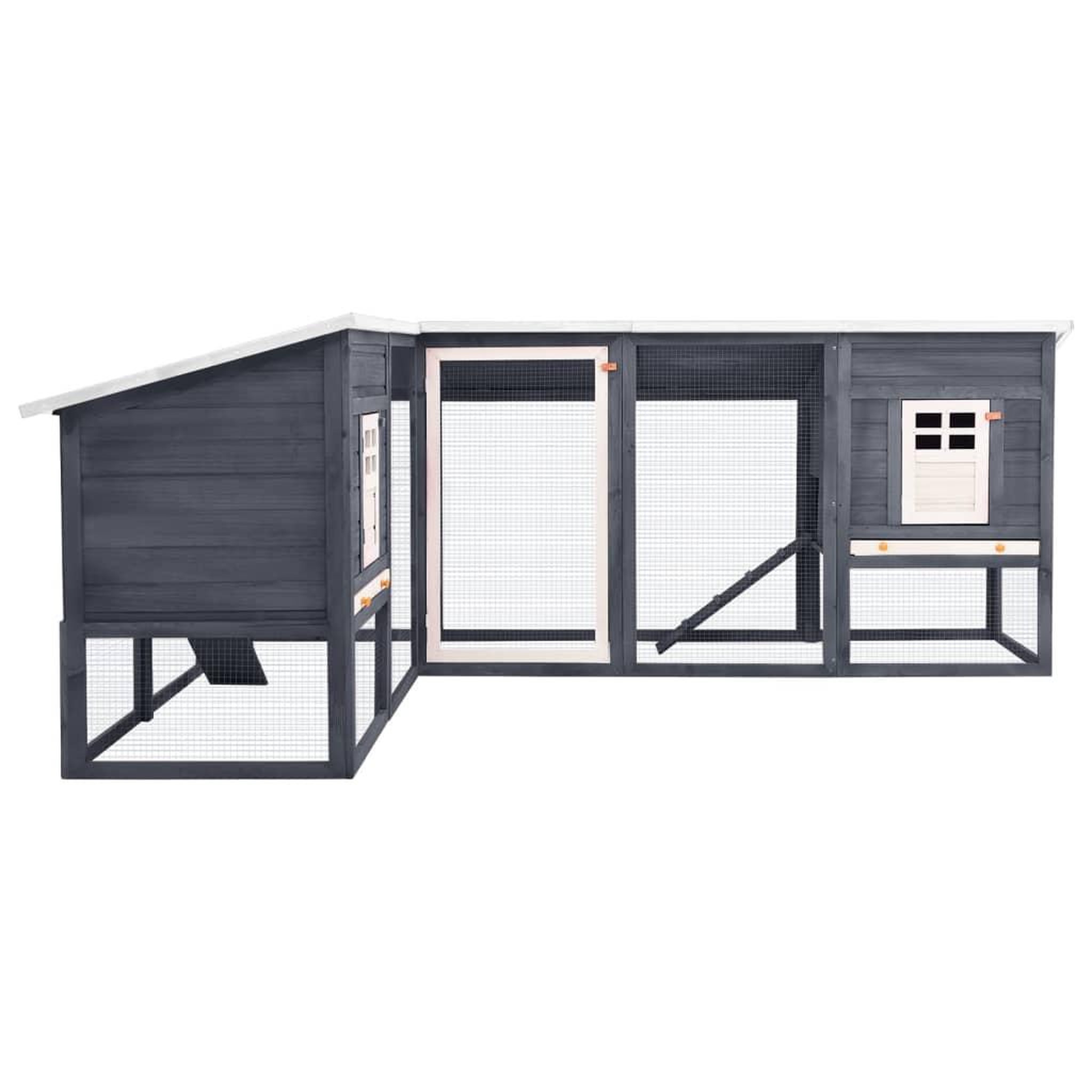 Voir la diapositive 3 : VIDAXL Clapier d'exterieur avec piste Gris et blanc Bois de sapin