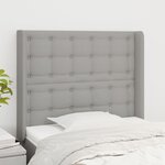 VIDAXL Tete de lit avec oreilles Gris clair 103x16x118/128 cm Tissu