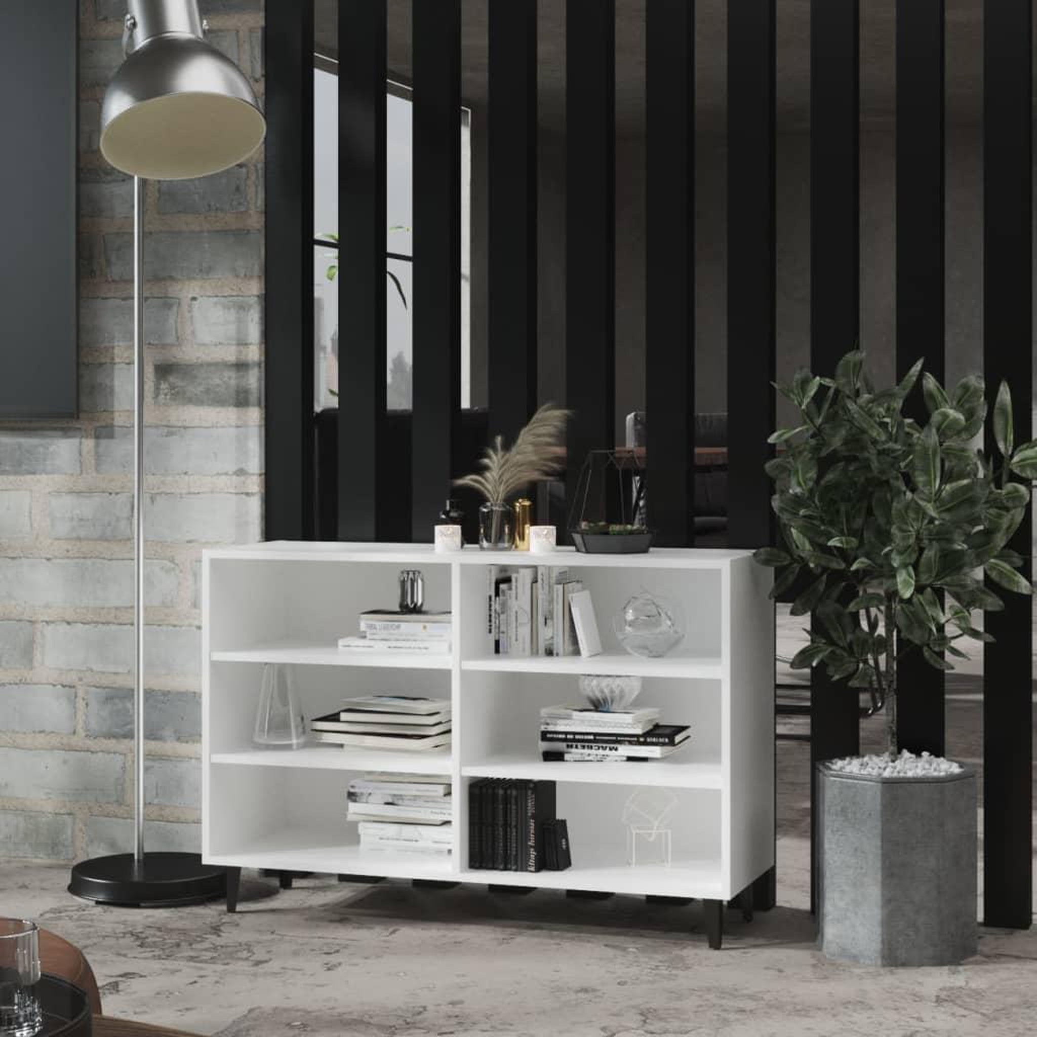 Voir la diapositive 1 : VIDAXL Buffet blanc 103,5x35x70 cm bois d'ingenierie