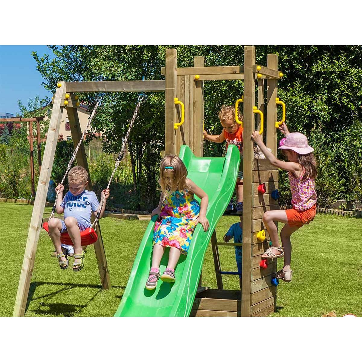 Fungoo Aire de jeux Funny 3 avec balançoire simple - Fungoo