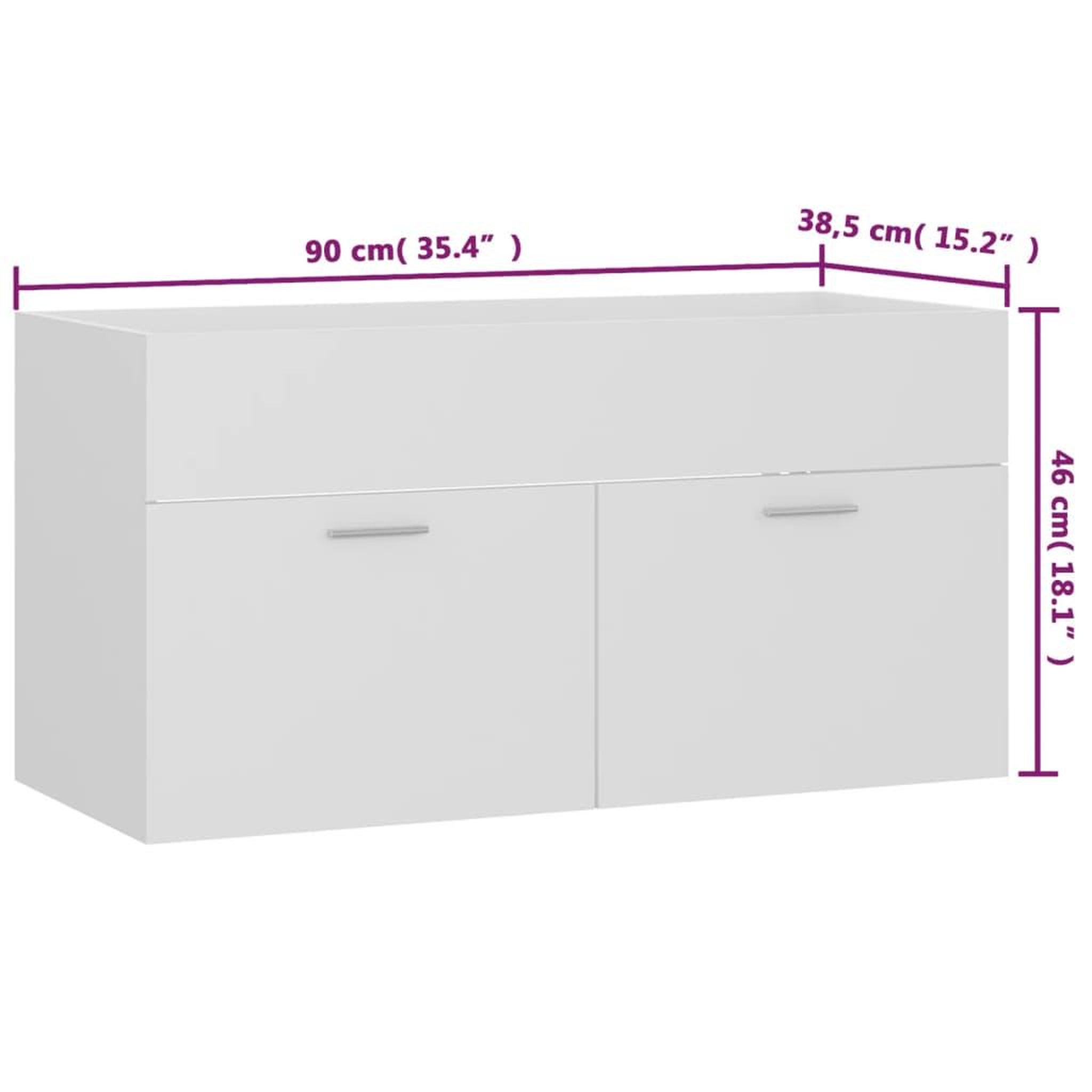 Voir la diapositive 6 : VIDAXL Ensemble de meubles de salle de bain Blanc Bois d'ingenierie
