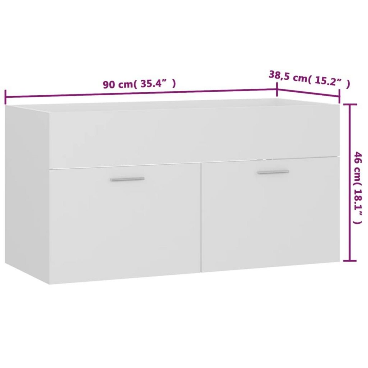 VIDAXL Ensemble de meubles de salle de bain Blanc Bois d'ingenierie