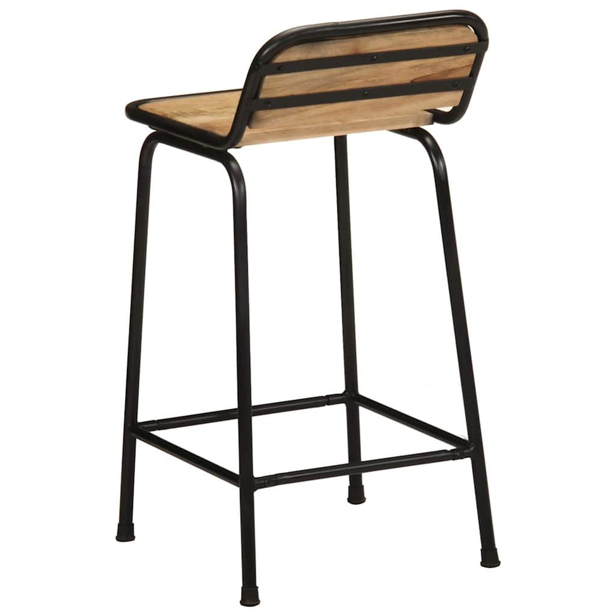 Voir la diapositive 4 : VIDAXL Tabourets de bar lot de 4 bois massif manguier brut