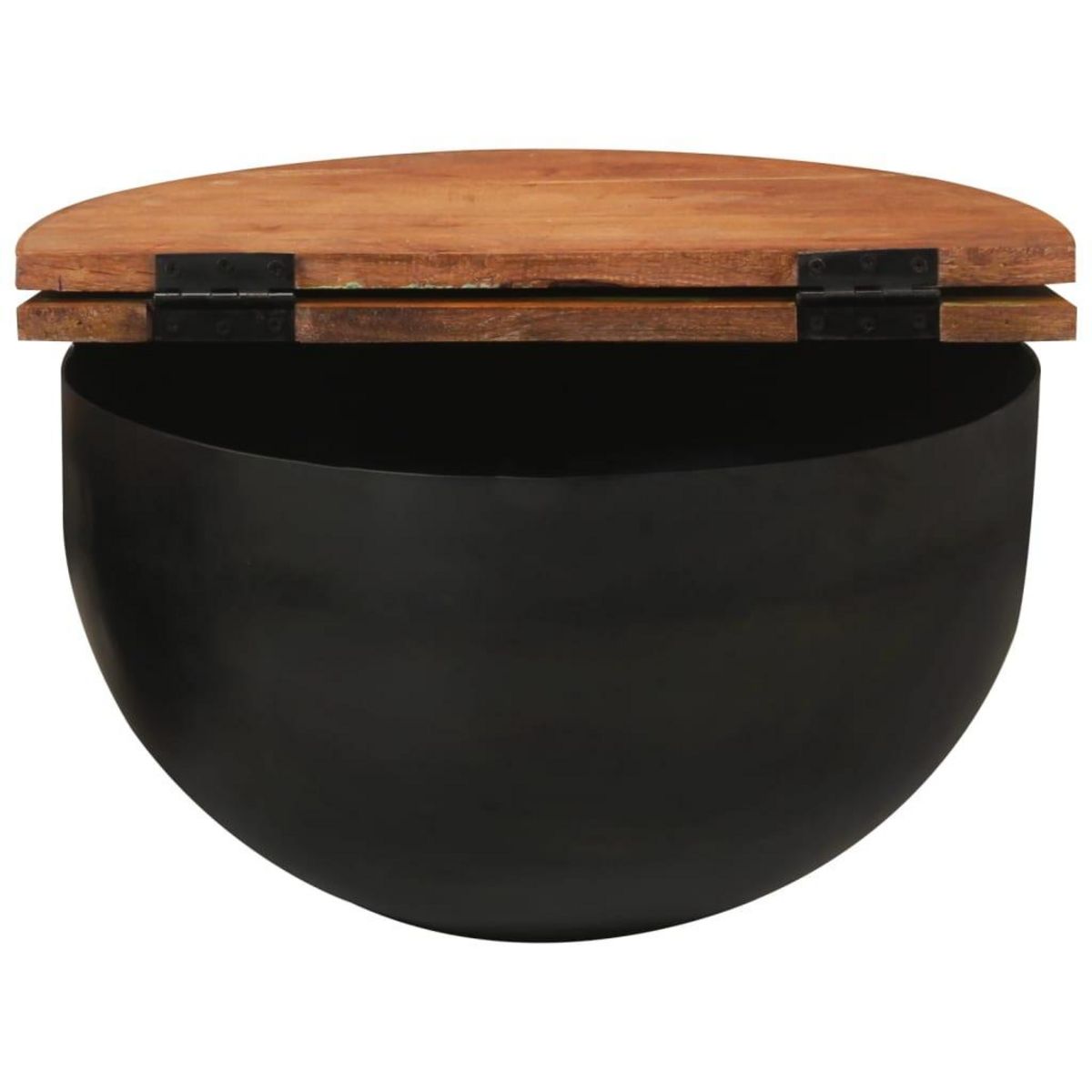 VIDAXL Table basse noir 50x27 cm bois de recuperation massif