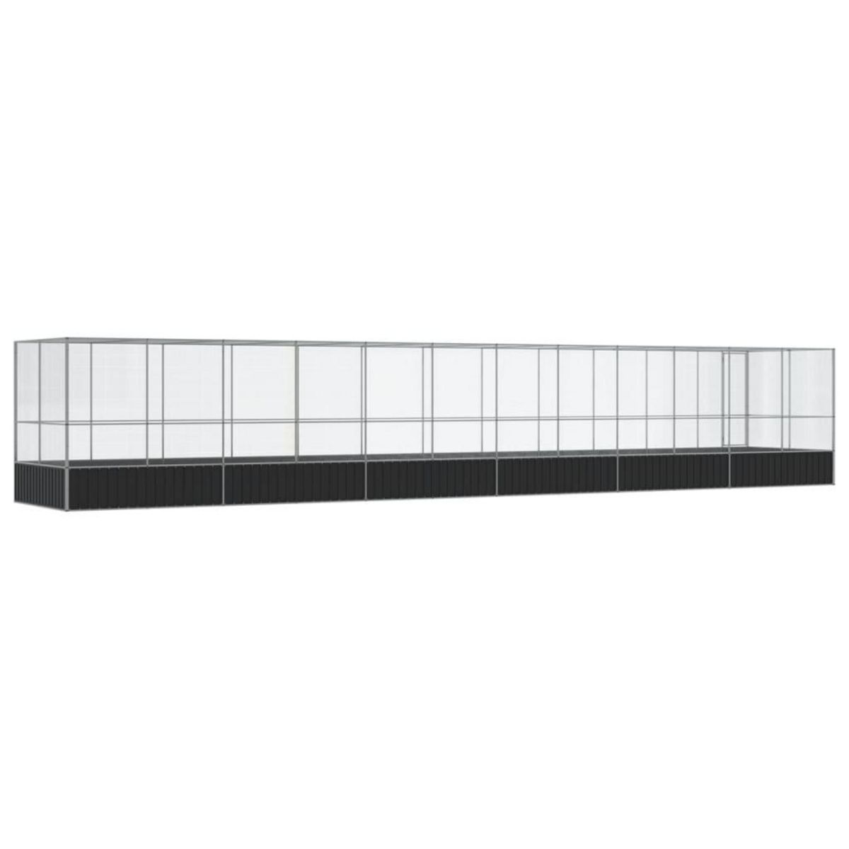 VIDAXL Voliere avec extension argente 1246x207x212 cm acier