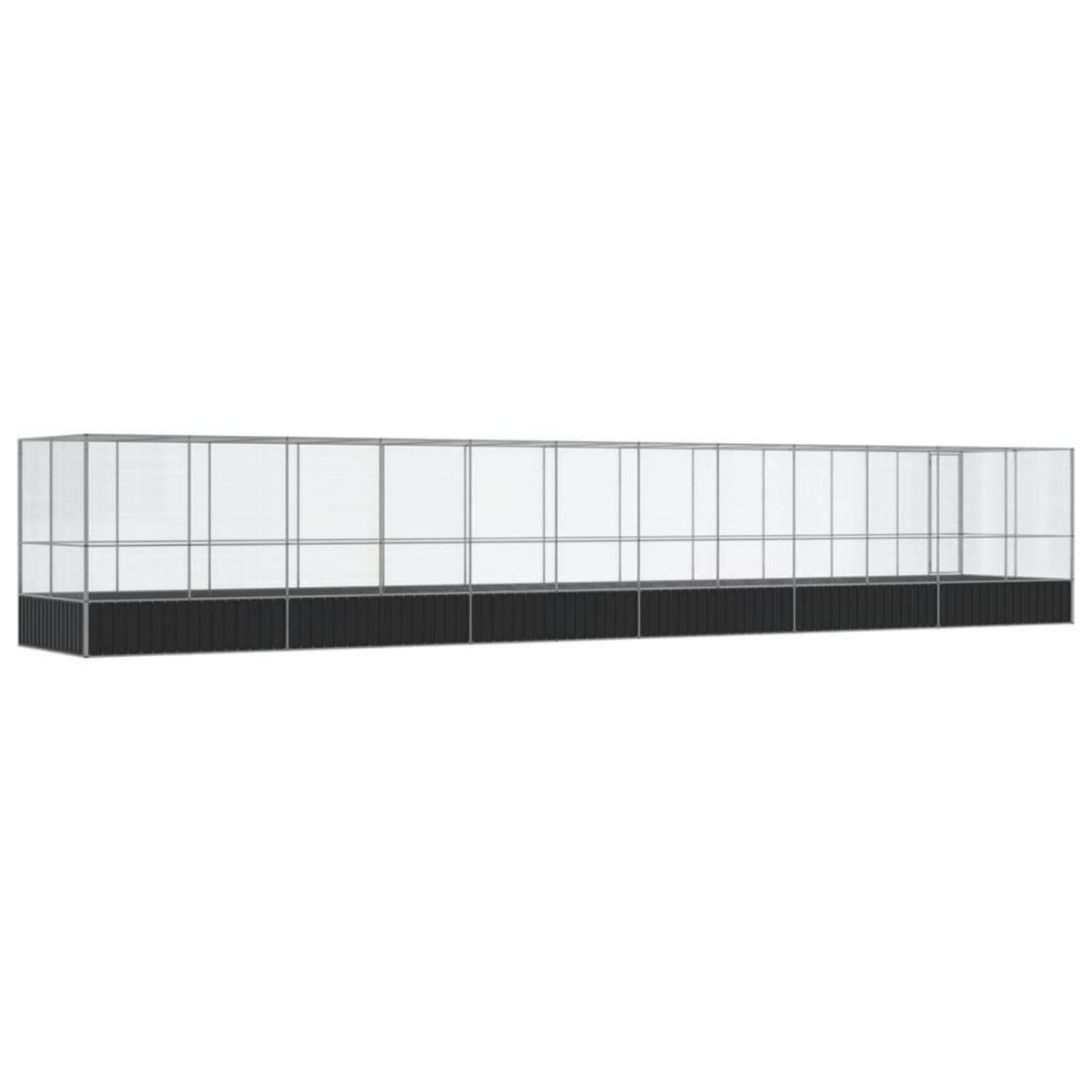 VIDAXL Voliere avec extension argente 1246x207x212 cm acier