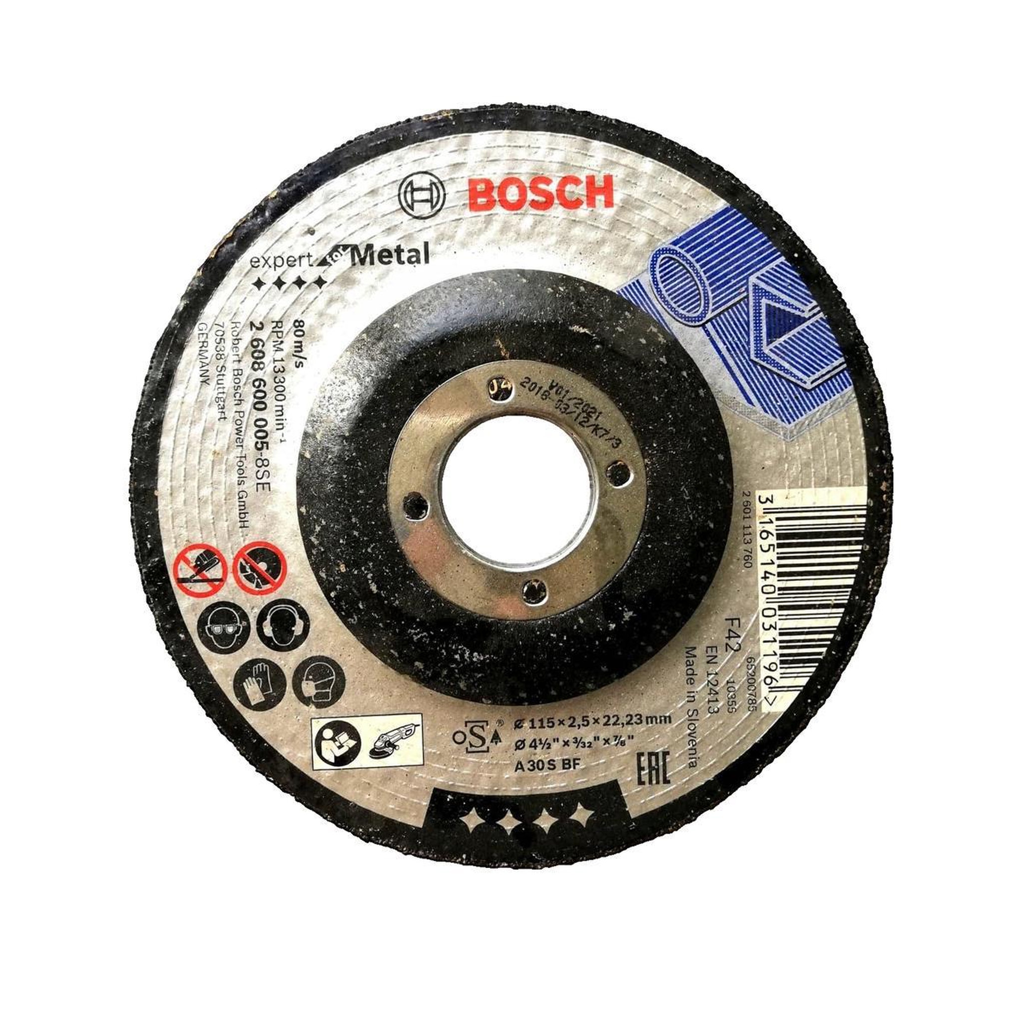 Voir la diapositive 3 : BOSCH Disque de meulage Bosch as 30 s inox bf 115mm 6mm