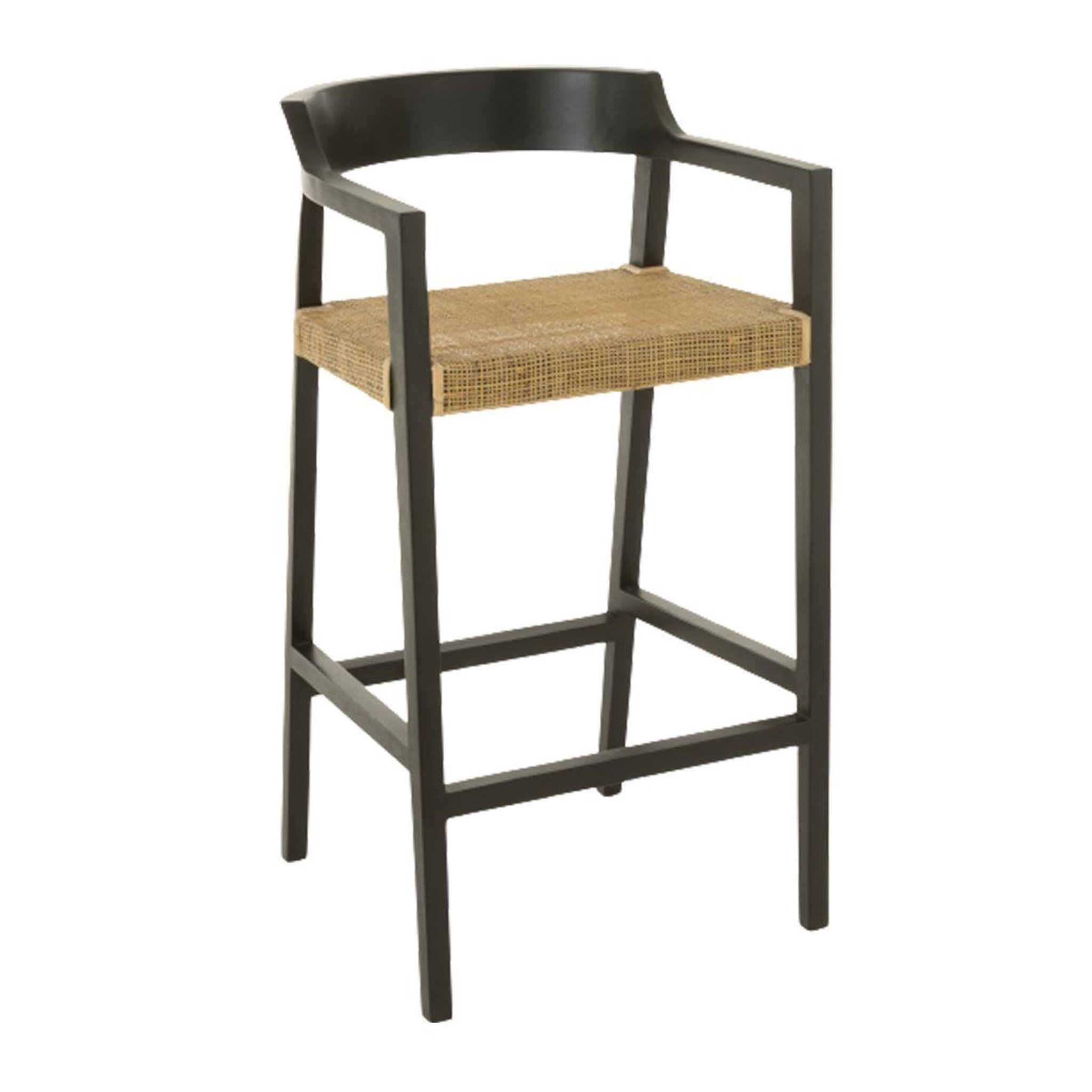 J-LINE Tabouret de Bar Design  Sungkai  100cm Noir