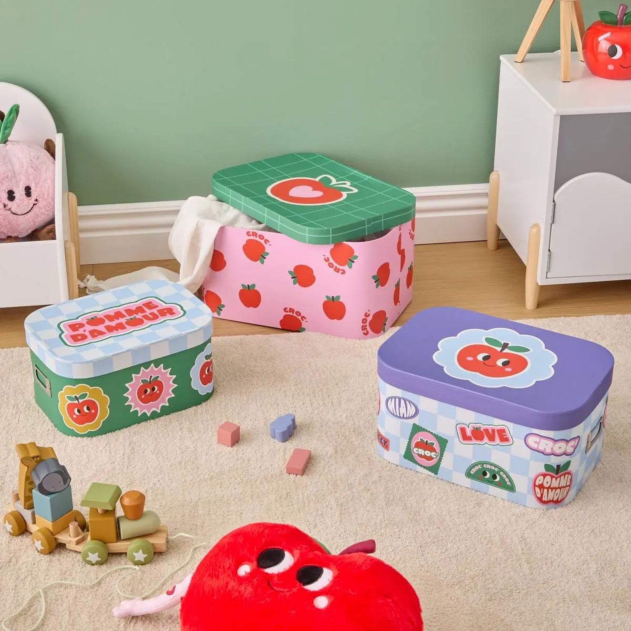 Voir la diapositive 2 : Atmosphera Kids Lot de 3 boîtes de rangement  chachapop  36cm multicolore