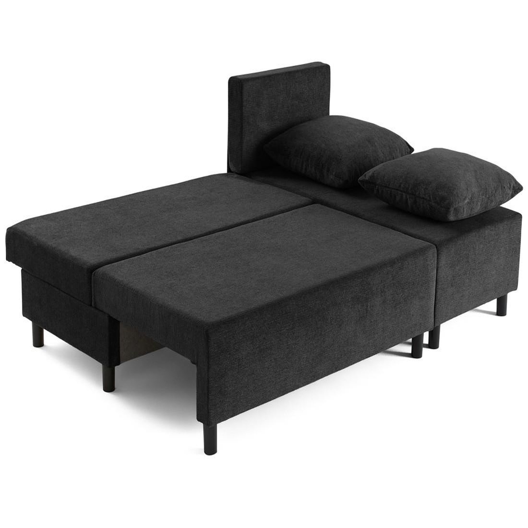 Voir la diapositive 3 : BEST MOBILIER Gloria - canapé d'angle réversible 4 places convertible avec coffre en tissu texturé