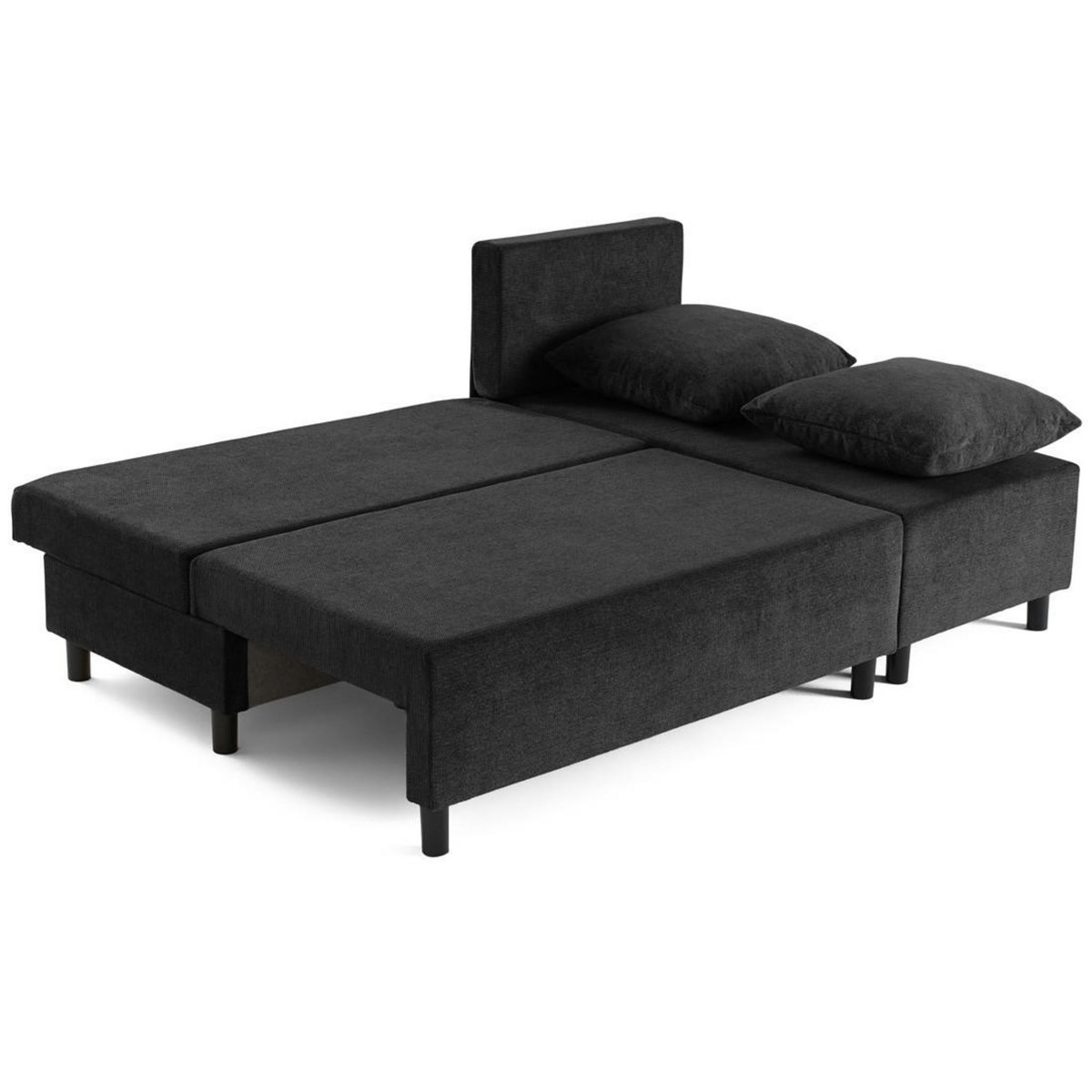 BEST MOBILIER Gloria - canapé d'angle réversible 4 places convertible avec coffre en tissu texturé