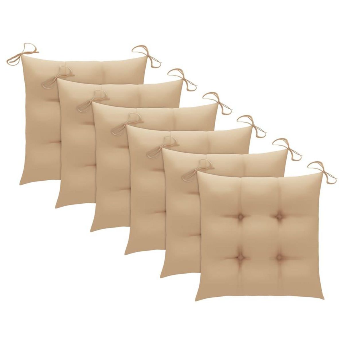 VIDAXL Chaises a manger d'exterieur lot de 6 et coussins Acacia massif
