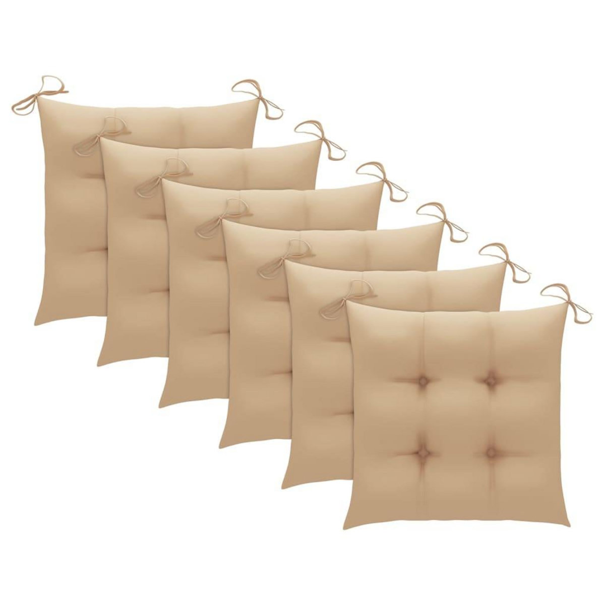 VIDAXL Chaises a manger d'exterieur lot de 6 et coussins Acacia massif