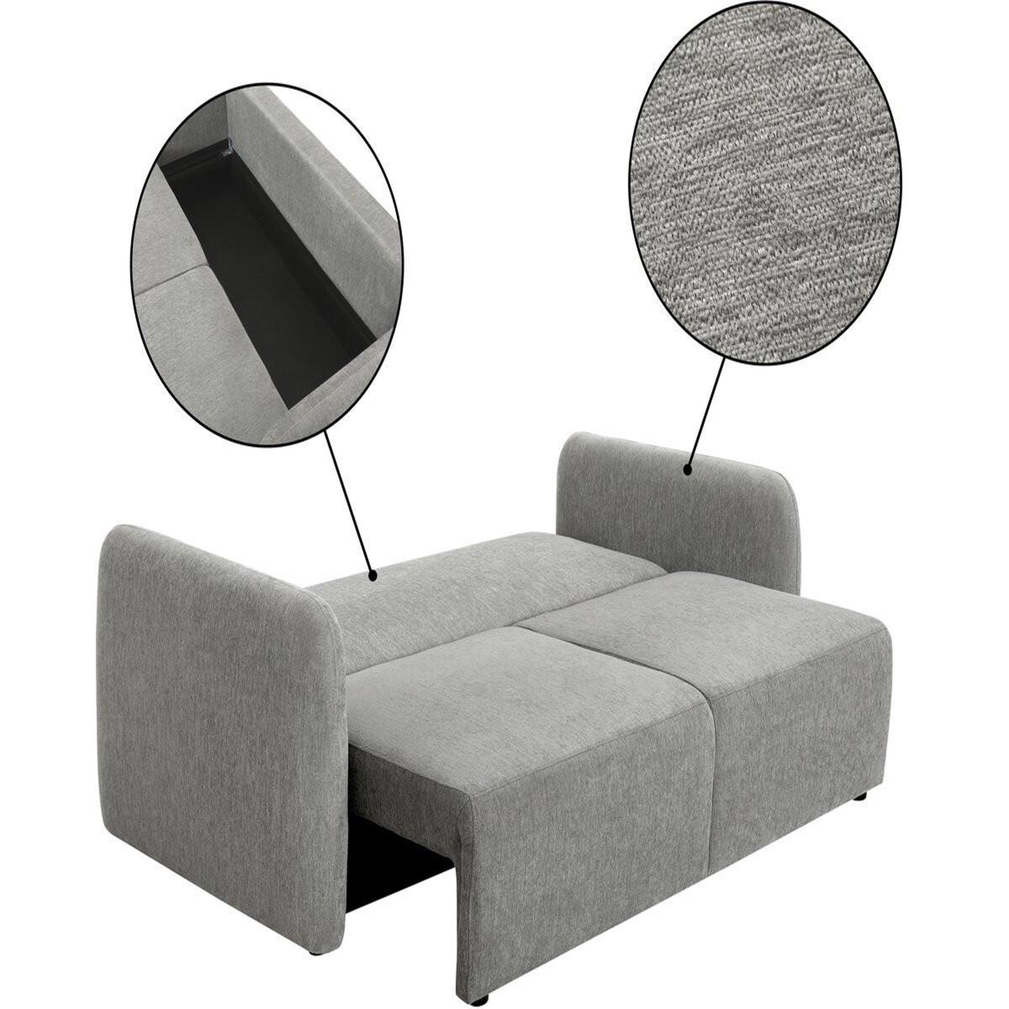 Voir la diapositive 3 : Habitat et Jardin Canapé droit convertible en tissu  Concorde  3 places - Gris