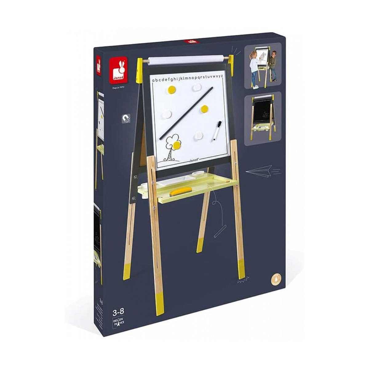 Juratoys-Janod Tableau reglable gris jaune