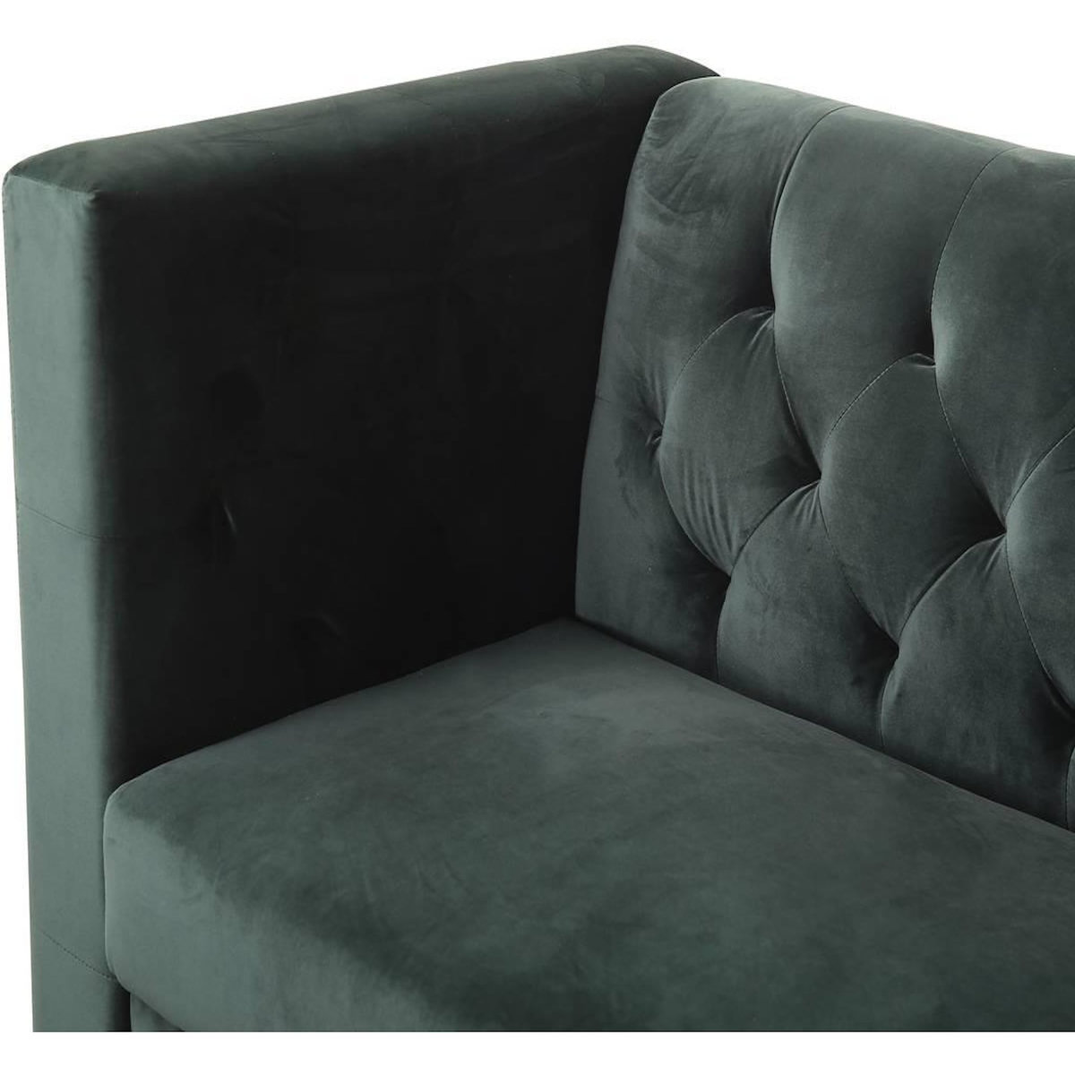 Habitat et Jardin Canapé fixe en velours  Bruce  - 196 x 76 x 82 cm - 3 places - Vert foncé