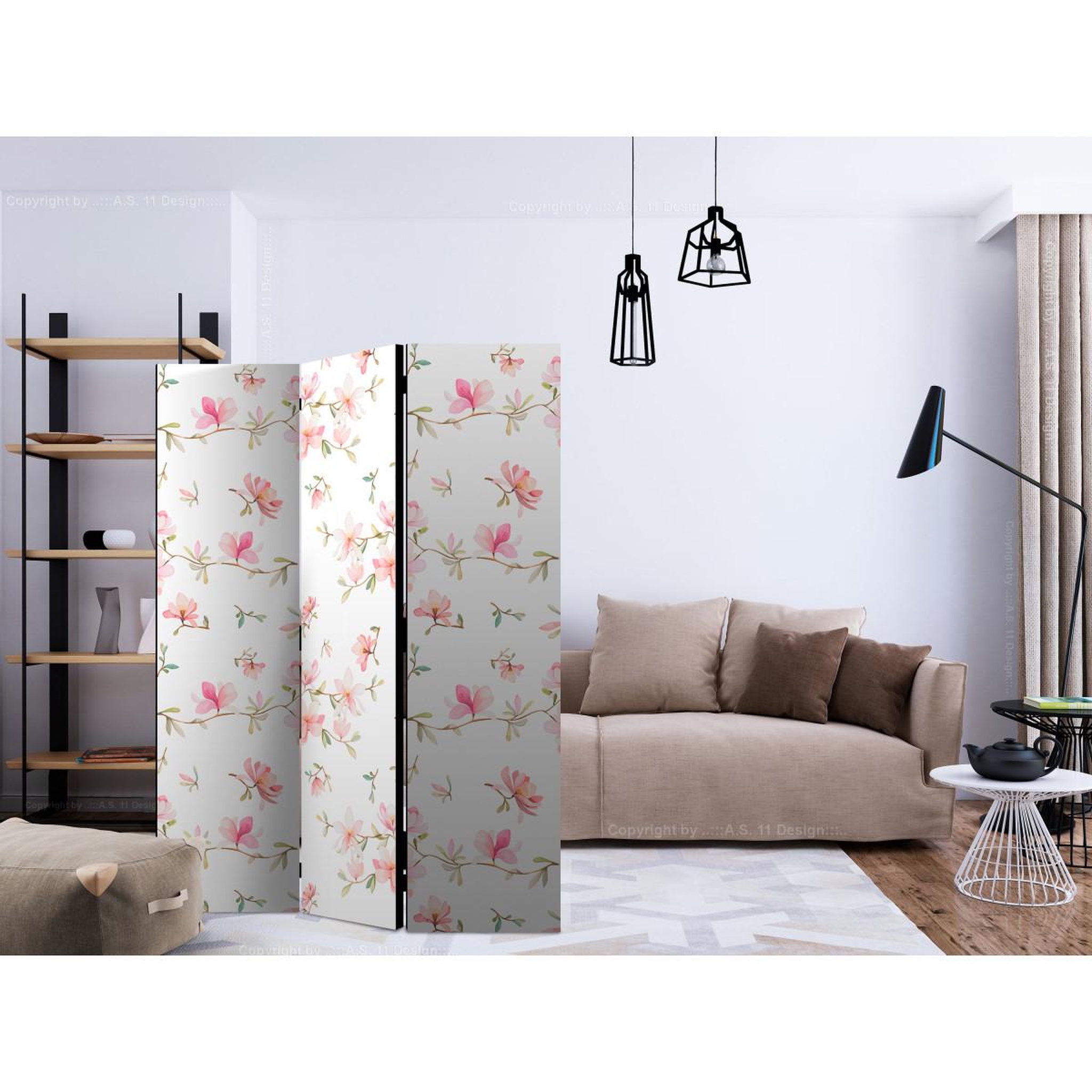 Voir la diapositive 2 : Paris Prix Paravent 3 volets  fresh magnolias  135x172cm